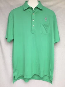 Peter Millar Summer Comfort Golf Shirt Simko Cup Green 4 Button Mens Large - Picture 1 of 12