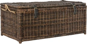 46' Wicker Storage Trunk Collapsible Rattan for Office Dorm Living Room Bedroom - Picture 1 of 12