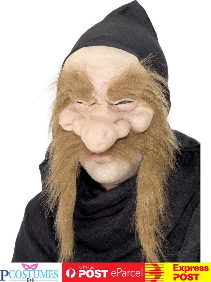 Gold Digger Mask Hood Old Man Evil Dwarf Halloween Fancy Costume Accessory - image 1 of 1