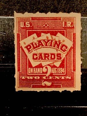 53728 US Stamp revenue BOB Playing Card 1894 RF1 2c MHROG Very Fresh Color - Image 1 of 2