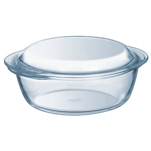Auflaufform mit Deckel Glas Ofenform Glasbräter Backform rund 3L PYREX - Bild 1 von 3