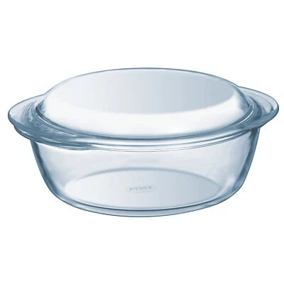 Auflaufform mit Deckel Glas Ofenform Glasbräter Backform rund 3L PYREX - Bild 1 von 3