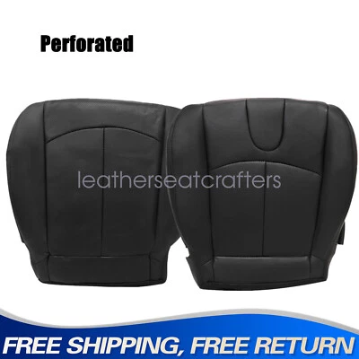 Front Bottom Perforated Leather Seat Cover For 2008 2009-2013 INFINITI G37 Black - Image 1 of 4