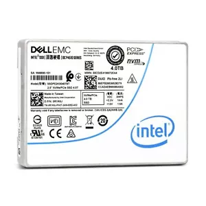 DELL EMC 4TB SSD TLC PCIE NVME U.2 SFF-8639 2.5" ENTERPRISE R1K6J P4510 Intel - Picture 1 of 3