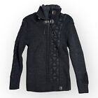 LCR 89 Black Edition Chunky Sweater 1/4 Zip High Neck Acrylic Wool Blend Sz 3XL