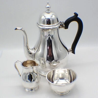 Conjunto de chá Tiffany Queen Anne três peças prata esterlina sem mono - Imagem 1 de 4