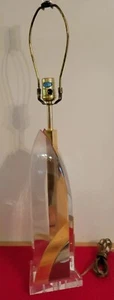 Hivo Van Teal?? Sculptured 1980's 30" Solid Lucite/Acrylic Lamp - Picture 1 of 12