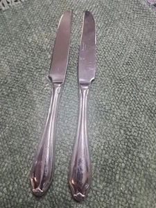  Wallace Shellbrook Edelstahl Besteck französische hohle Messer Paar 2 - Bild 1 von 3