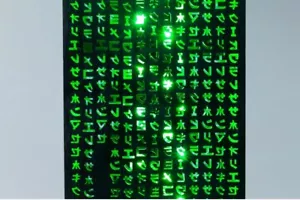 Green Code lamp | Green Hieroglyphs Numbers Vertical Lines | Cyberpunk lamp - Picture 1 of 3