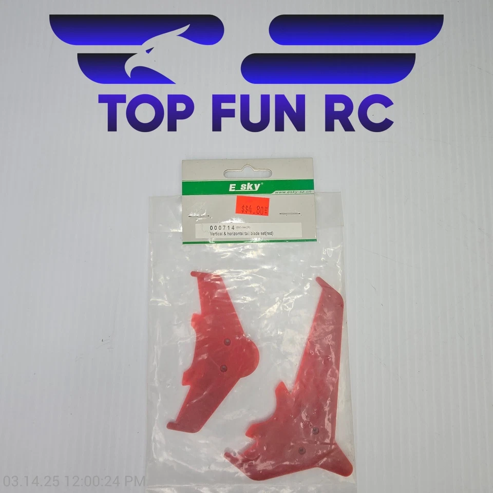 Esky 000714 Vertical & Horizontal Tail Blade Set (red) - Image 1 of 1