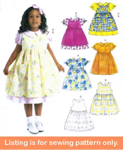 SEWING PATTERN Girls Clothes Clothing - Dress Apron Easter Toddler Vintage 4344 - Picture 1 of 2