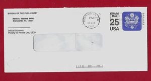 US UO78, UPSS OM19 with Richmond, VA 1990 postmark on official envelope, Cat $70 - Picture 1 of 2