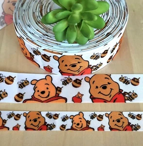 7/8 & 1.5" (1 YD) Winnie The Pooh Grosgrain Ribbon Honey Jar Bumble Bees - Picture 1 of 1