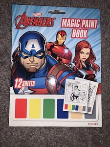Marvel Avengers Magic Paint Book Iron Man Captain America Just Add Water New - Foto 1 di 2