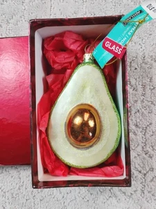 Noble Gems Glass Avocado Christmas Ornament, 4-inch - Picture 1 of 8