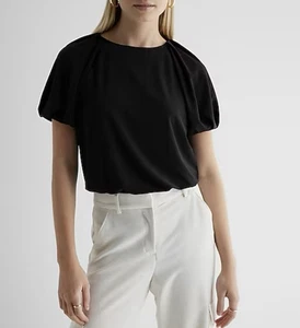 Body Express Para Mujer Cuello Redondo Manga Abullonada Talla S Negro Mangas Cortas Nuevo con Etiquetas $58 - Imagen 1 de 18