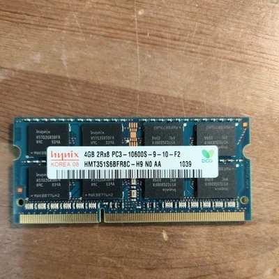 Hynix 4GB 2RX8 DDR3 1333MHz PC3-10600S 204PIN SODIMM Laptop Memory - Image 1 of 2