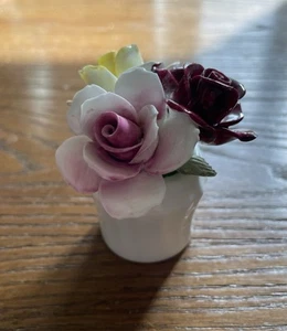 Vintage Royal Doulton Bone China Flowers Rose Vase - Picture 1 of 4