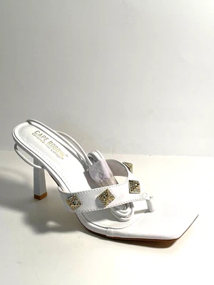 Cape Robbin White Blinged High Heel Sandals Gladiator Shoes Women's Size 9 New - Image 1 of 4
