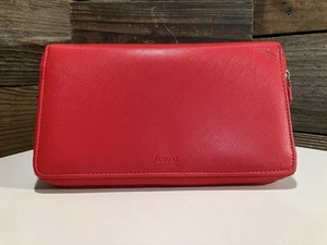 Filofax Saffiano Rojo Organizador Compacto Planificador Dinero Cremallera Cartera Cuero - Imagen 1 de 9
