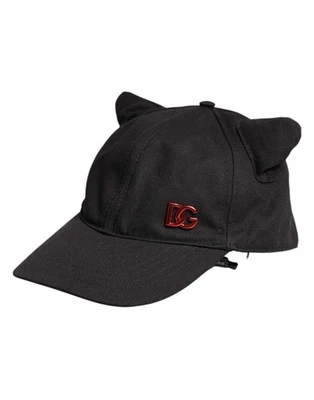 Dolce & Gabbana Negro Algodón Logo Parche 6 Paneles Gorra de Béisbol Sombrero para Hombre Foto 1 de 4