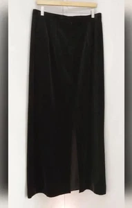 Damen Rock Schwarz Samt Maxi Vintage Elegant - Bild 1 von 7