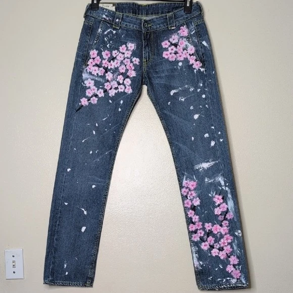 Dondup Painted  Straight Ray Leg Jeans New Size 28 Y2K - Image 1 of 4