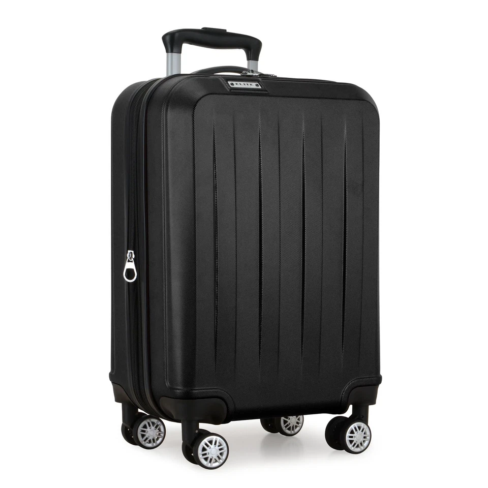 Elite Dori Expandable Carry-on Spinner Luggage Black