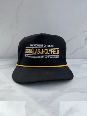 Gorra de boxeo Douglas vs Holyfield vintage 1990 con correa de cuero ajustable Foto 1 de 4