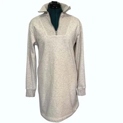 Athleta толстовка платье женщин маленький маленький серый четверть молнии флисовые карманы - Изображение 1 из 4