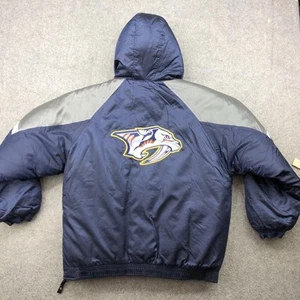 Vintage Nashville Predators Jacke Herren Large NHL Hockey Kapuze Starter - Bild 1 von 14