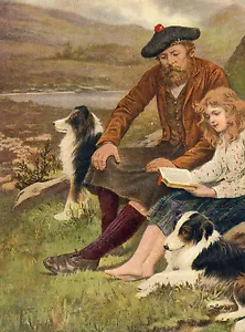 BORDER COLLIE HUNDE SCHOTTISCHER SCHÜFER UND TOCHTER SCHÖNER HUNDEGRUSS NOTIZKARTE - Bild 1 von 1