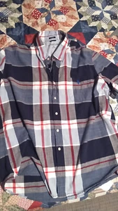 Blue/Red/White Tartan {U.S. POLO ASSN.} USPA Short-Sleeved Shirt- Size 3XL - Picture 1 of 5