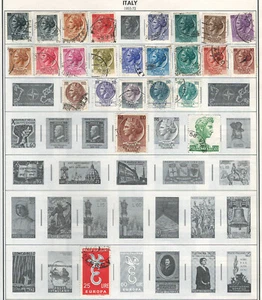 ITALY 1953-1972 Very Fine & Fine Used Stamps Hinged/ Glued on List: 2 Sides - Picture 1 of 2
