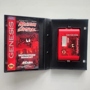 Spiderman Venom - Maximum Carnage (Sega Genesis, 1994) Red Variant, CIB - Picture 1 of 11