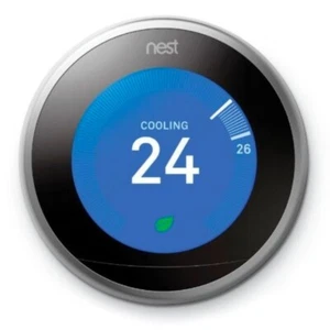 Google Nest Learning Termostat 3. generacji (srebrny) + płyta przyłączeniowa pierścienia bazowego - Zdjęcie 1 z 4