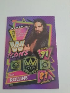 2021 Seth Rollins lila Folie Refraktor WWE Topps Slam Attax #356 Icons Karte  - Bild 1 von 2
