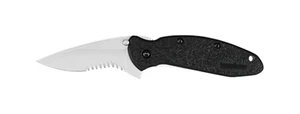 Kershaw Scallion Assisted Opening Knife Black GFN (2.25" Bead Blast Serr) 1620ST - Picture 1 of 2