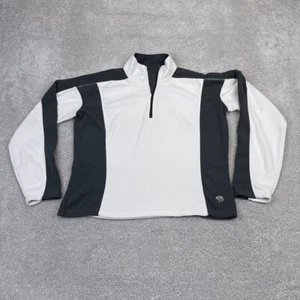 VINTAGE Mountain Hardwear Sweater Womens Medium White Black Fleece Zip Pullover - Picture 1 of 12