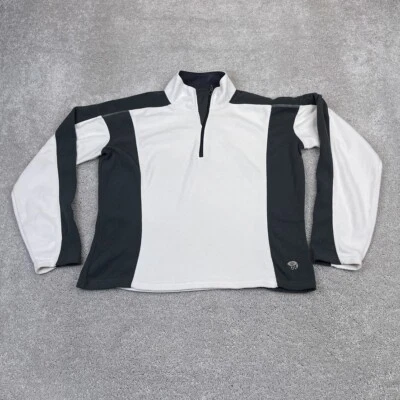 VINTAGE Mountain Hardwear Sweater Womens Medium White Black Fleece Zip Pullover - Image 1 of 4