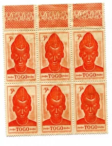 POSTES bloc de 6 timbres neufs TOGO 5 FRANCS - Imagen 1 de 1