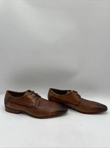 ALDO ‘Hoogeflex’ Cognac Textured Leather Lace Up 3-Eye Oxfords Men’s Size 11 - Picture 1 of 8