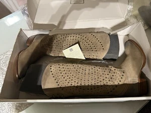 FRYE Deborah Lace Back Studded Tall High Boots Size 4.5 Sand Suede cost £400 - Picture 1 of 4