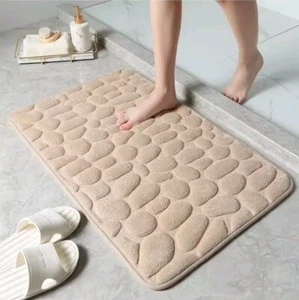 🌹Non-Slip Cobblestone Embossed Rug Fluffy Thick Shag Champagne Size 40x60CM🌹  - Picture 1 of 5