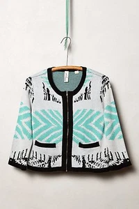 NWT ANTHROPOLOGIE BOMBORA JACQUARD PATTERN CARDIGAN by KONRAD & JOSEPH M - Picture 1 of 2
