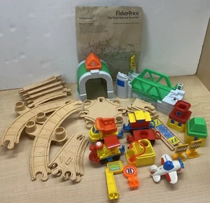 FISHER PRICE 1992 Vintage Flip Track Rail & Road Set 34 Piezas Vehículos - Imagen 1 de 6