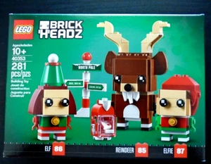 Lego Brickheadz Reindeer, Elf and Elfie 40353 Building Kit 281 Pcs - Picture 1 of 6