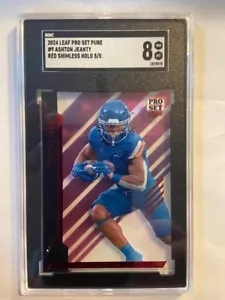 2024 Leaf Pro Set Pure Ashton Jeanty Red Shimless Holo Rookie Card SSP 5/5 SGC 8 - Imagen 1 de 3