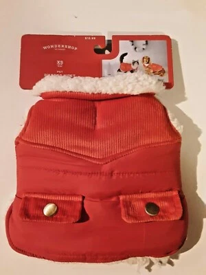 Wondershop Pet Red Puffer Vest with Corduroy Accent X-Small New - XS - EB197 - Image 1 of 4