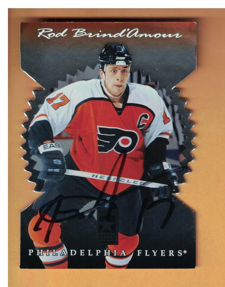 Rod Brind'amour AUTOGRAPH 1996-97 DONRUSS ELITE DIE-CUT HOCKEY CARD SIGNED  - Image 1 of 1
